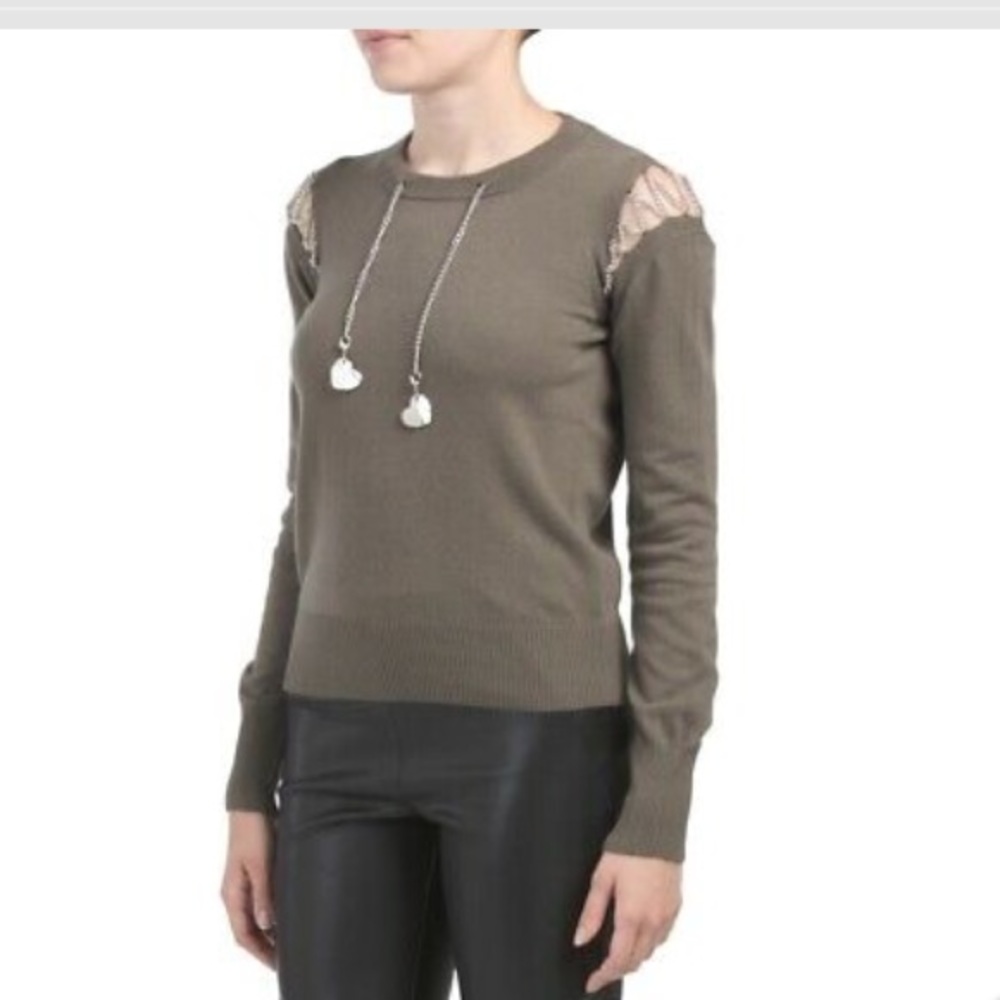 Love Moschino Chain Detail Heart Pendant Sweater
